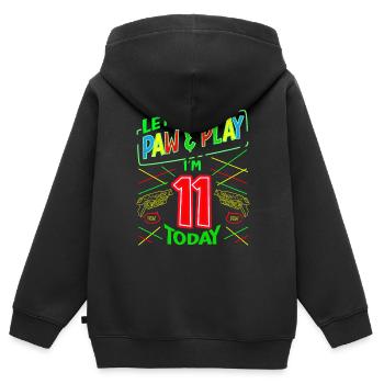 Let’s Paw & Play J’ai 11 ans aujourd’hui Laser Tag - Sweat Premium à capuche zippé enfant bio - noir - Dos - AI Model Kid Male (0cm)