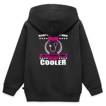 Lustige Allergie & Immunologie Krankenschwester - Kinder Premium Organic Zip Hoodie - Schwarz - Hinten - AI Model Kid Male (0cm)