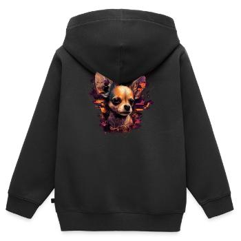 Chihuahua - Elektronische Musik Techno Festival - Kinder Premium Organic Zip Hoodie - Schwarz - Hinten - AI Model Kid Male (0cm)