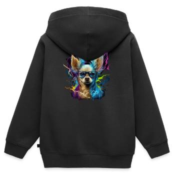 Chihuahua - Elektronische Musik Techno Festival - Kinder Premium Organic Zip Hoodie - Schwarz - Hinten - AI Model Kid Male (0cm)