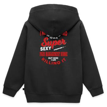 Infirmière du service de la douleur disant - Sweat Premium à capuche zippé enfant bio - noir - Dos - AI Model Kid Male (0cm)