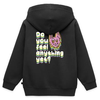 Ressentez-vous encore quelque chose - Sweat Premium à capuche zippé enfant bio - noir - Dos - AI Model Kid Male (0cm)