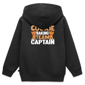 Plätzchenbacken Teamkapitän Lustig Lebkuchenmann - Kinder Premium Organic Zip Hoodie - Schwarz - Hinten - AI Model Kid Male (0cm)