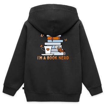 I'm retired, reading is my profession - Kids Premium Organic Zip-up Hoodie - black - Back - AI Model Kid Male (0cm)