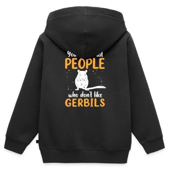 Gerbille ne fait pas confiance aux rongeurs Gerbille - Sweat Premium à capuche zippé enfant bio - noir - Dos - AI Model Kid Male (0cm)