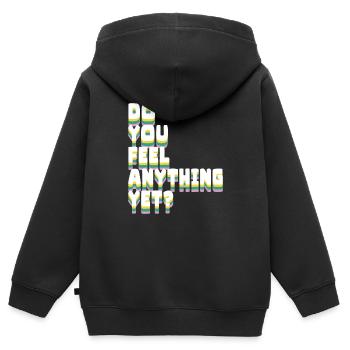 Ressentez-vous encore quelque chose - Sweat Premium à capuche zippé enfant bio - noir - Dos - AI Model Kid Male (0cm)