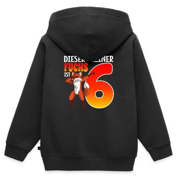 6. Geburtstag fuchs Junge Mädchen Geburtstag - Kinder Premium Organic Zip Hoodie - Schwarz - Hinten - AI Model Kid Male (0cm)