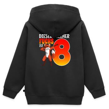 8. Geburtstag fuchs Junge Mädchen Geburtstag - Kinder Premium Organic Zip Hoodie - Schwarz - Hinten - AI Model Kid Male (0cm)