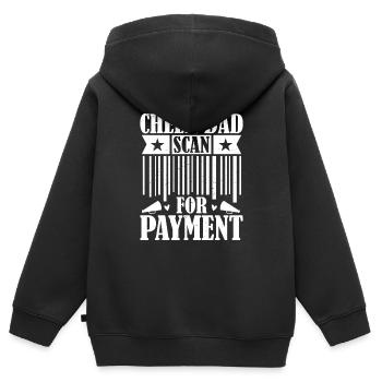 Cheer Dad Scan For Payment Cheerleading Cheerleade - Sweat Premium à capuche zippé enfant bio - noir - Dos - AI Model Kid Male (0cm)