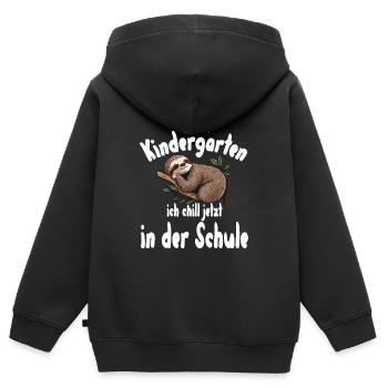 Schulkind , Erste Klasse, Schulanfänger - Kinder Premium Organic Zip Hoodie - Schwarz - Hinten - AI Model Kid Male (0cm)