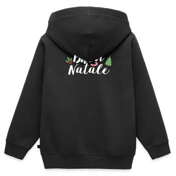 Buon Natale Italien Stolz Xmas Feiertag - Kinder Premium Organic Zip Hoodie - Schwarz - Hinten - AI Model Kid Male (0cm)