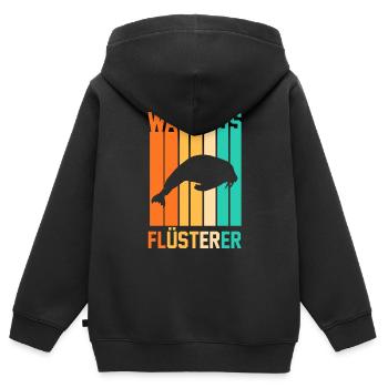 Walross - Kinder Premium Organic Zip Hoodie - Schwarz - Hinten - AI Model Kid Male (0cm)