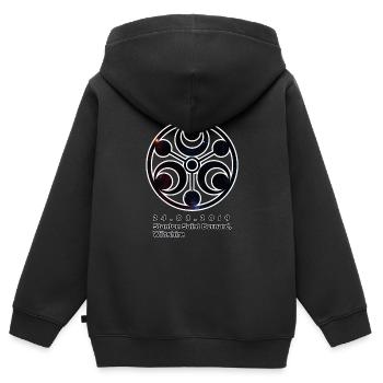 Station Saints Bernard Kornkreis, Wiltshire 24-0 - Kinder Premium Organic Zip Hoodie - Schwarz - Hinten - AI Model Kid Male (0cm)