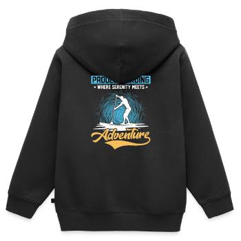 Paddleboard où la sérénité se lève pagayer - Sweat Premium à capuche zippé enfant bio - noir - Dos - AI Model Kid Male (0cm)