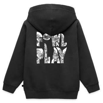 FOWL PLAY - Kids Premium Organic Zip-up Hoodie - black - Back - AI Model Kid Male (0cm)