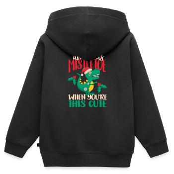 Qui a besoin d’un gui quand vous voyez cela - Sweat Premium à capuche zippé enfant bio - noir - Dos - AI Model Kid Male (0cm)
