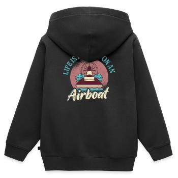 Life Is Better On An Airboat Propeller Swamp Hydro - Kinder Premium Organic Zip Hoodie - Schwarz - Hinten - AI Model Kid Male (0cm)