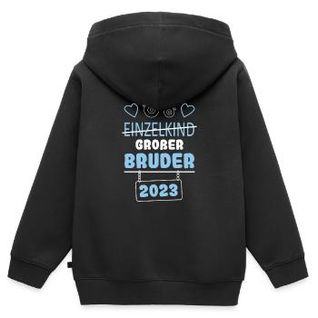 Bald Großer Bruder 2023 Junge Traktor T-Shirt - Kinder Premium Organic Zip Hoodie - Schwarz - Hinten - AI Model Kid Male (0cm)
