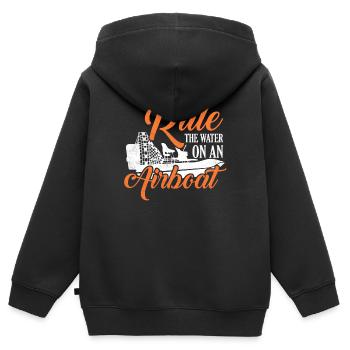 Rule The Water On An Airboat Hydroplane Propeller - Kinder Premium Organic Zip Hoodie - Schwarz - Hinten - AI Model Kid Male (0cm)