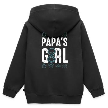 La fille de papa - Sweat Premium à capuche zippé enfant bio - noir - Dos - AI Model Kid Male (0cm)