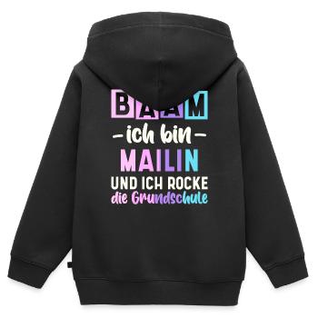 Name Mailin Geschenk Grundschule - Kinder Premium Organic Zip Hoodie - Schwarz - Hinten - AI Model Kid Male (0cm)