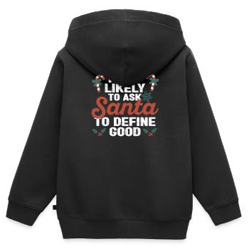 Most likely request to Santa Claus - Kids Premium Organic Zip-up Hoodie - black - Back - AI Model Kid Male (0cm)