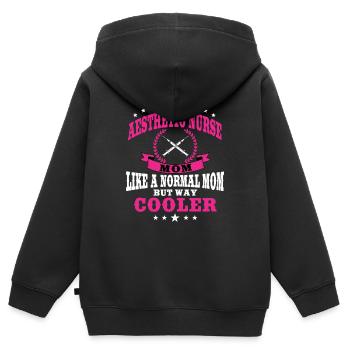 Maman infirmière esthétique pour la fête des mères - Sweat Premium à capuche zippé enfant bio - noir - Dos - AI Model Kid Male (0cm)