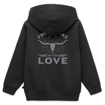 Lustiges Longhorn Lone Star State Texas - Kinder Premium Organic Zip Hoodie - Schwarz - Hinten - AI Model Kid Male (0cm)