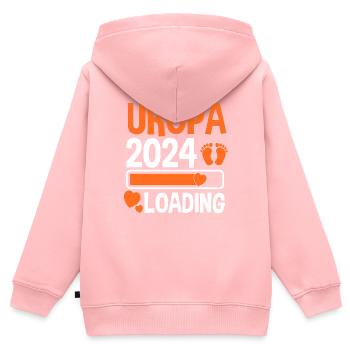 Werdender Uropa 2025 - Kinder Premium Organic Zip Hoodie - Rosa - Hinten - AI Model Kid Female (0cm)