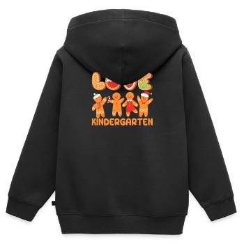 Liebe Kindergarten Lebkuchenmann Weihnachten Lehre - Kinder Premium Organic Zip Hoodie - Schwarz - Hinten - AI Model Kid Male (0cm)