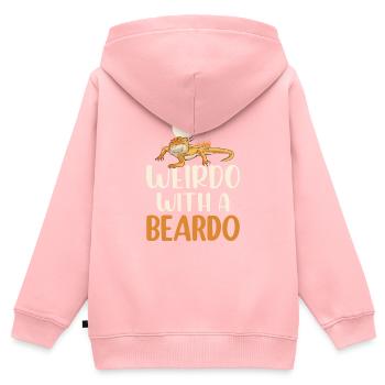 Weirdo With A Beardo Reptile Lizard Lover - Kinder Premium Organic Zip Hoodie - Rosa - Hinten - AI Model Kid Female (0cm)