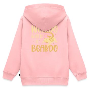 Weirdo With A Beardo Lizard Lover Reptile - Kinder Premium Organic Zip Hoodie - Rosa - Hinten - AI Model Kid Female (0cm)