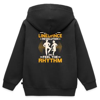 Rejoignez The Linedance Revolution Western Country Musi - Sweat Premium à capuche zippé enfant bio - noir - Dos - AI Model Kid Male (0cm)