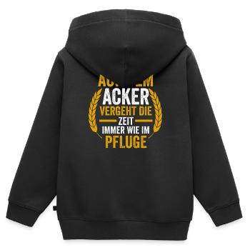 Landwirtschaft Bauer Landwirt - Kinder Premium Organic Zip Hoodie - Schwarz - Hinten - AI Model Kid Male (0cm)