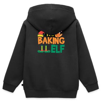 Die Back-Elfe Gruppe Passende Familie Weihnacht - Kinder Premium Organic Zip Hoodie - Schwarz - Hinten - AI Model Kid Male (0cm)
