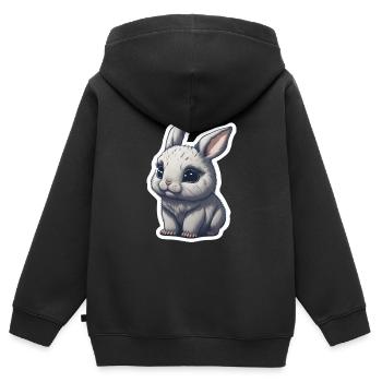 Hase Kaninchen Häschen Bunny Schlappohr - Kinder Premium Organic Zip Hoodie - Schwarz - Hinten - AI Model Kid Male (0cm)