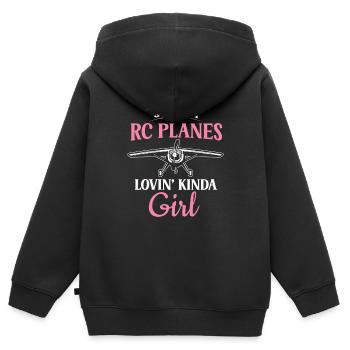 Remote Controlled Airplane Model Airplane - Kids Premium Organic Zip-up Hoodie - black - Back - AI Model Kid Male (0cm)