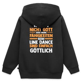 Line Dance Tänzer - Kinder Premium Organic Zip Hoodie - Schwarz - Hinten - AI Model Kid Male (0cm)