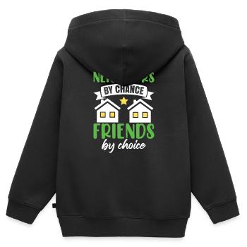 Community Neighbor Humor - Kinder Premium Organic Zip Hoodie - Schwarz - Hinten - AI Model Kid Male (0cm)