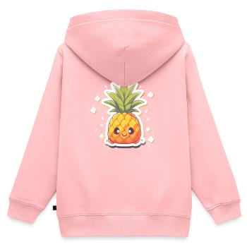 ananas plante fruit décoration ananas - Sweat Premium à capuche zippé enfant bio - rose - Dos - AI Model Kid Female (0cm)