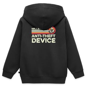 Millennial Anti Theft Device Stick Shift Car - Kids Premium Organic Zip-up Hoodie - black - Back - AI Model Kid Male (0cm)