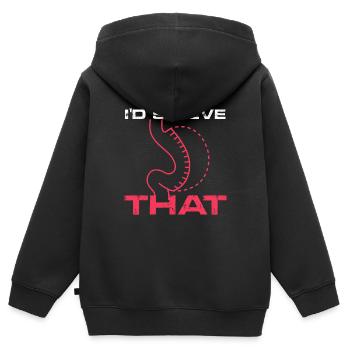Je mettrais cette manche gastrectomie - Sweat Premium à capuche zippé enfant bio - noir - Dos - AI Model Kid Male (0cm)