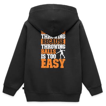 Lanceur de disque Lancer de disque - Sweat Premium à capuche zippé enfant bio - noir - Dos - AI Model Kid Male (0cm)