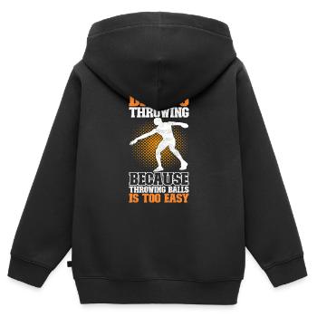Lanceur de disque Lancer de disque - Sweat Premium à capuche zippé enfant bio - noir - Dos - AI Model Kid Male (0cm)