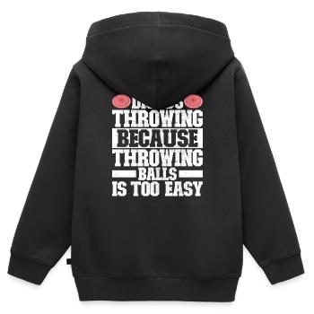 Lanceur de disque Lancer de disque - Sweat Premium à capuche zippé enfant bio - noir - Dos - AI Model Kid Male (0cm)