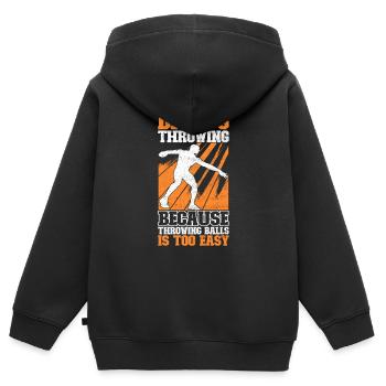 Lanceur de disque Lancer de disque - Sweat Premium à capuche zippé enfant bio - noir - Dos - AI Model Kid Male (0cm)