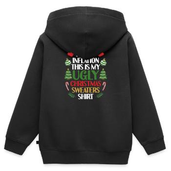 En raison de l’inflation, c’est mon affreux - Sweat Premium à capuche zippé enfant bio - noir - Dos - AI Model Kid Male (0cm)
