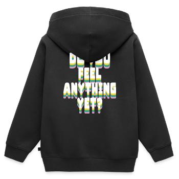 Ressentez-vous encore quelque chose - Sweat Premium à capuche zippé enfant bio - noir - Dos - AI Model Kid Male (0cm)