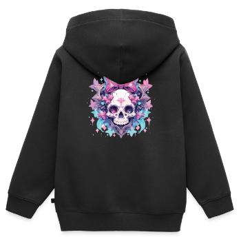 Totenkopf Todenschädel Skull Skulls - Kinder Premium Organic Zip Hoodie - Schwarz - Hinten - AI Model Kid Male (0cm)