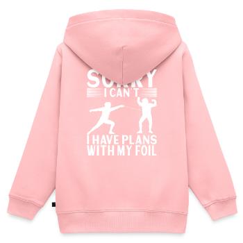 Fechten Fechtsport - Kinder Premium Organic Zip Hoodie - Rosa - Hinten - AI Model Kid Female (0cm)